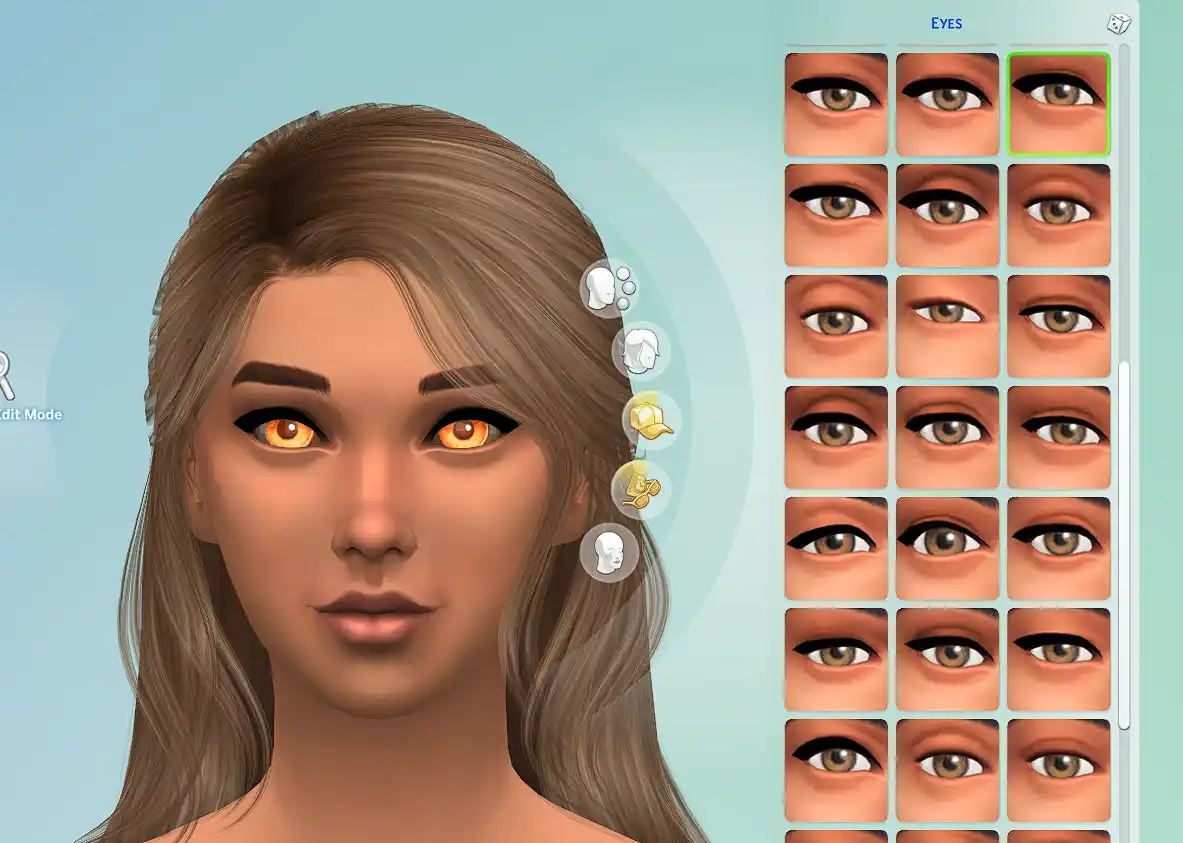The Sims 4 Mudando cor dos olhos tela interface The Sims 4 Mudando cor dos olhos tela interface