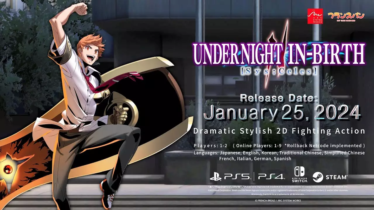 Under Night In Birth II Sys Celes adiciona o personagem Tsurugi