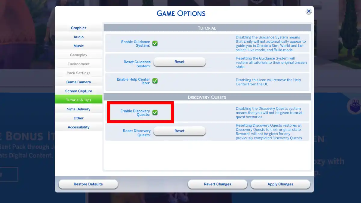 Como Desativar (ou Ativar) as Missões de Descoberta The Sims 4 Como Desativar (ou Ativar) as Missões de Descoberta The Sims 4