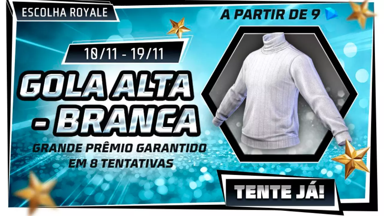 Escolha Royale Free Fire Gola Alta Branca