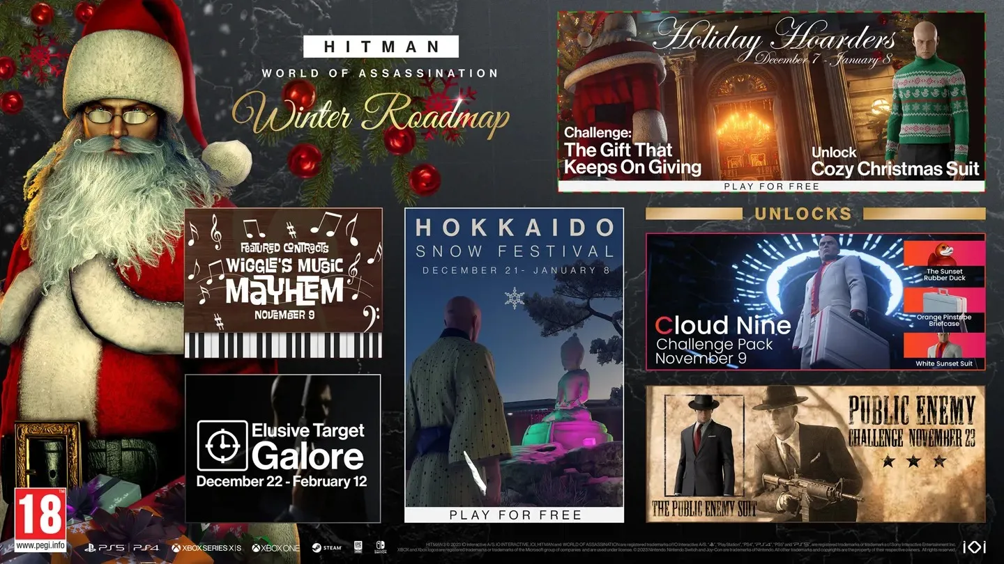 Hitman World of Assassination revela o roteiro de conteúdo de inverno