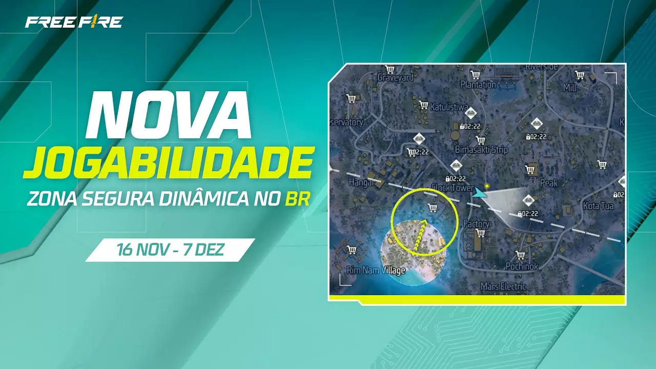 Mundial Free Fire 2023 Zona Segura Dinâmica no Modo BR