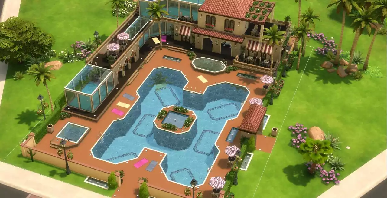 Onde construir piscina no The Sims 4