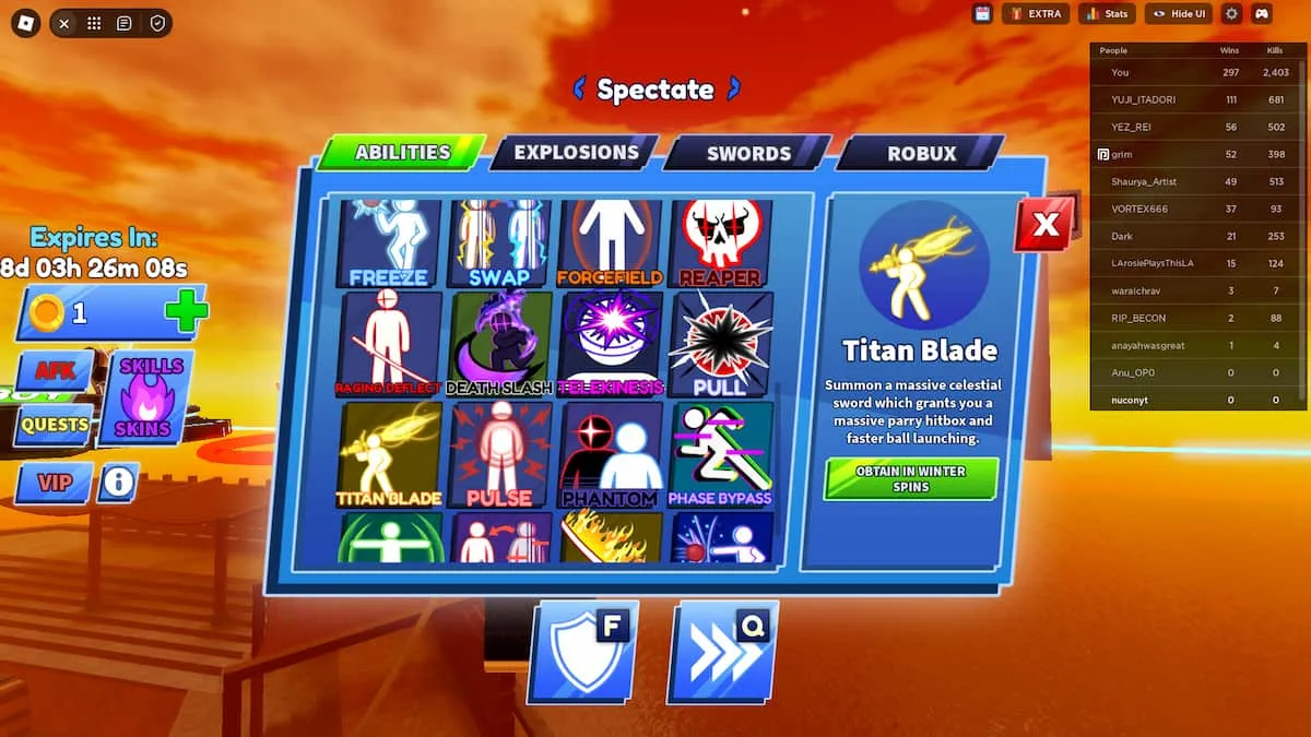 Como Desbloquear a Titan Blade no Blade Ball