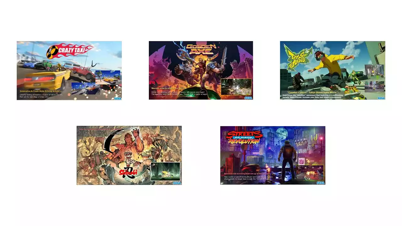 Crazy Taxi, Golden Axe, Jet Set Radio, Shinobi e Streets of Rage ganham novas imagens e informações