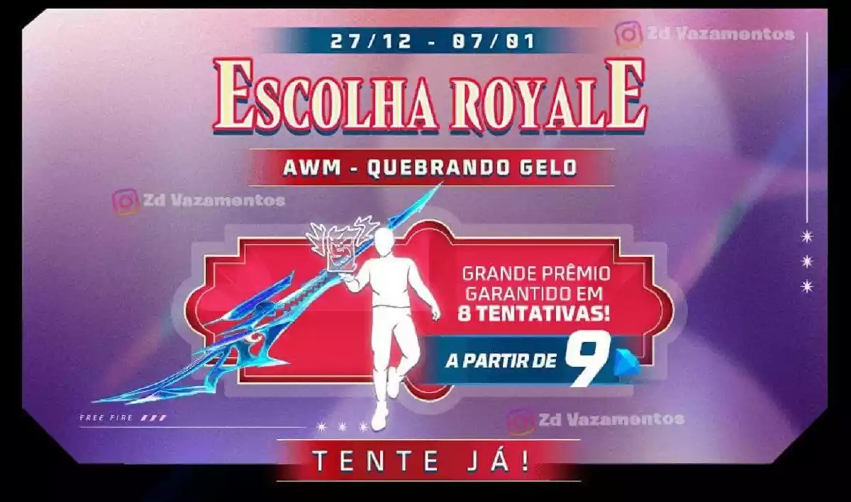 Escolha Royale Free Fire AWM Quebrando Gelo