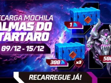 Evento de Recarga Free Fire Mochila Almas do Tártaro