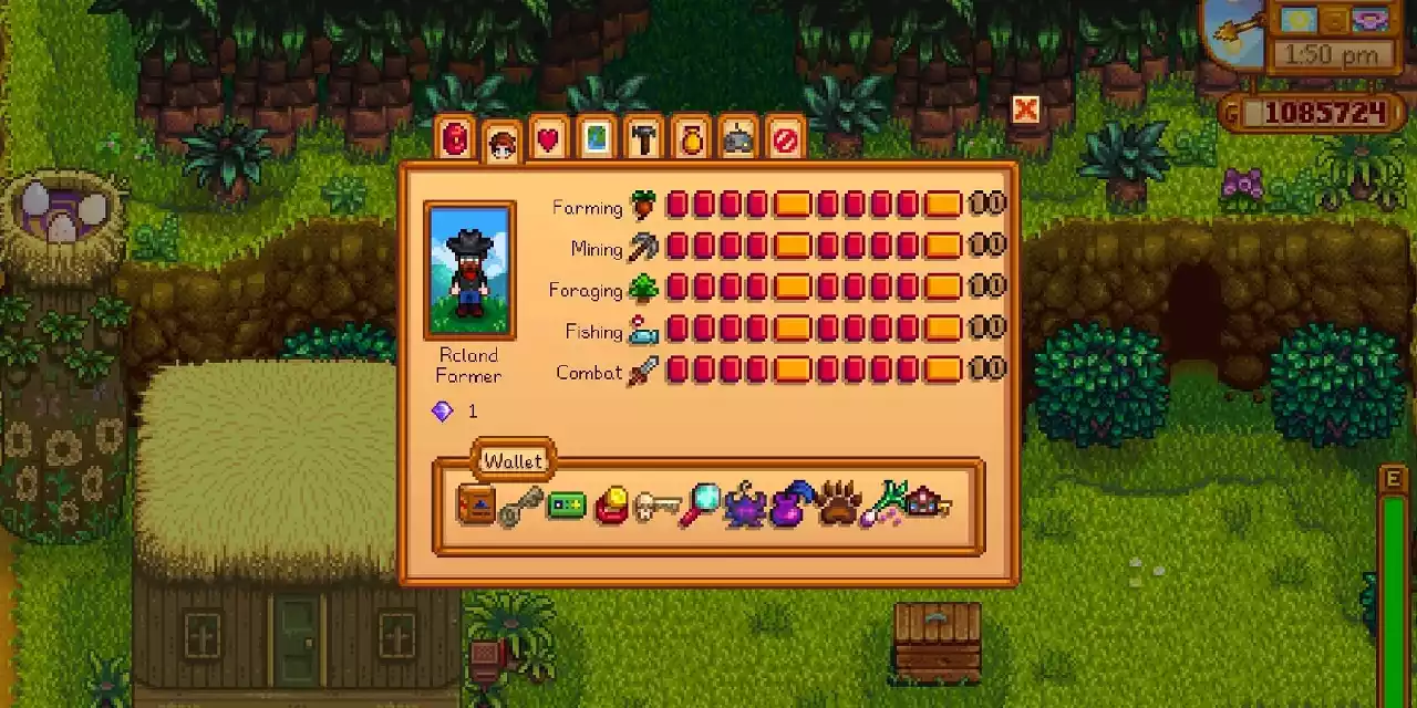 Stardew Valley todos itens carteira