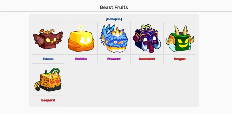 nome de todas as frutas do blox fruit