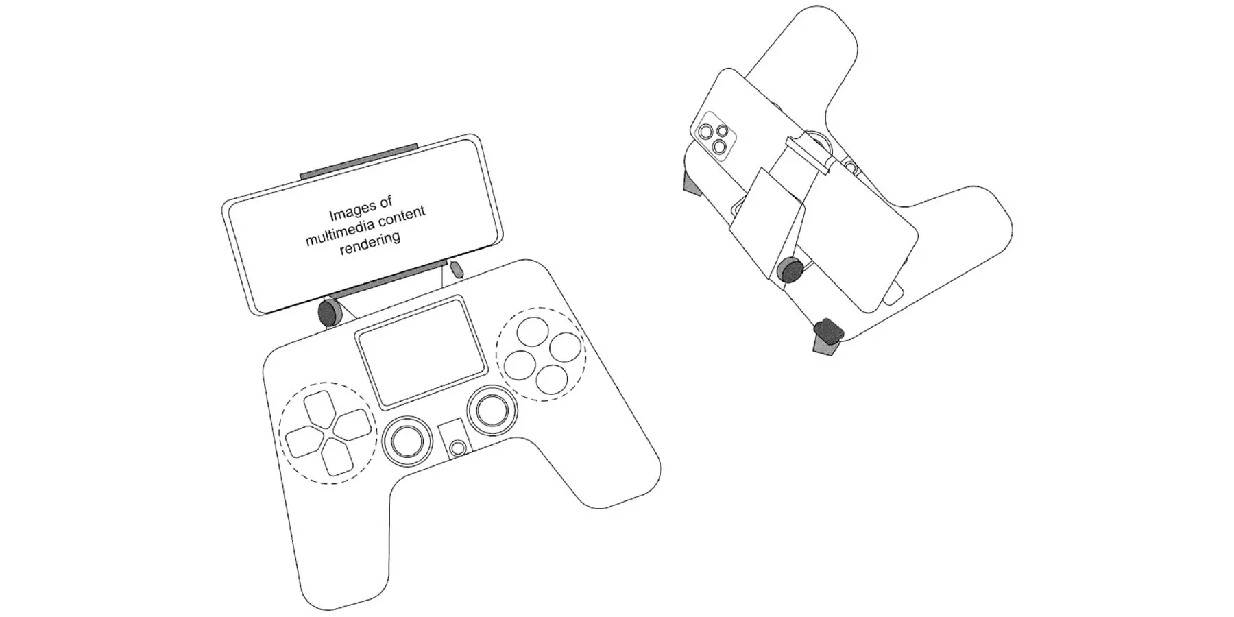 sony virtual controller buttons patent smartphone mounted on gamepad