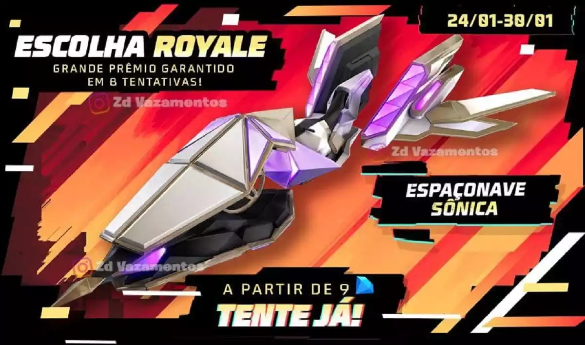 Escolha Royale Free Fire Espaçonave Sônica