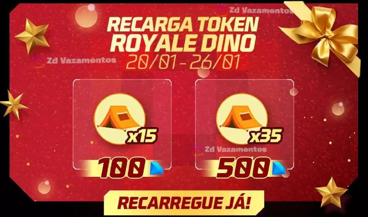 Evento de Recarga Free Fire Tokens Dino