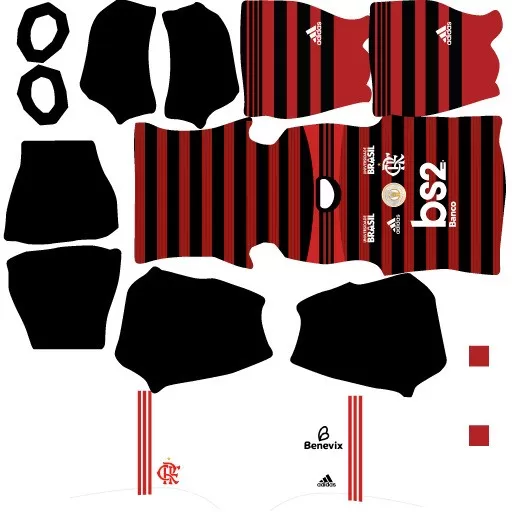 Kits do Flamengo para Dream League Soccer 2024 Uniforme titular