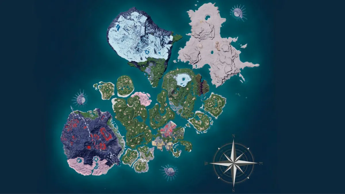 Mapa completo do Palworld