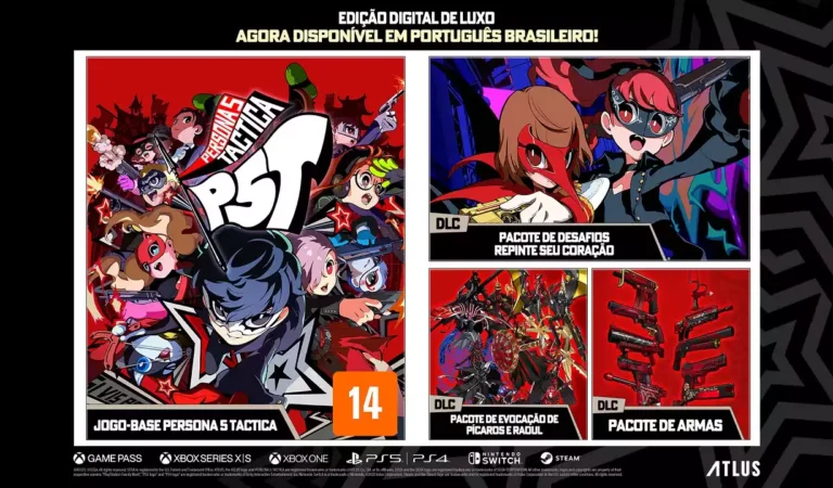 Persona 5 Tactica ganhará legendas para PT-BR em março