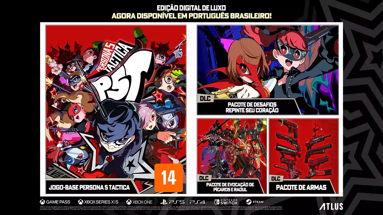 Persona 5 Tactica ganhará legendas para PT BR em março