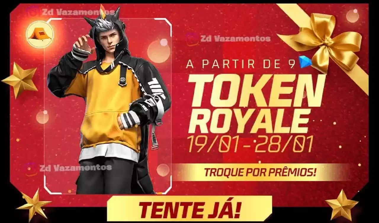 Token Royale Free Fire Conjunto Atirandossauro Rex
