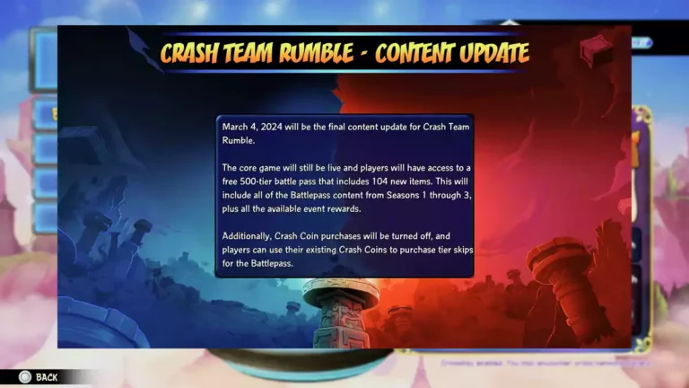 Crash Team Rumble anuncia que suporte de conteúdo termina em março; Battle Pass será gratuito