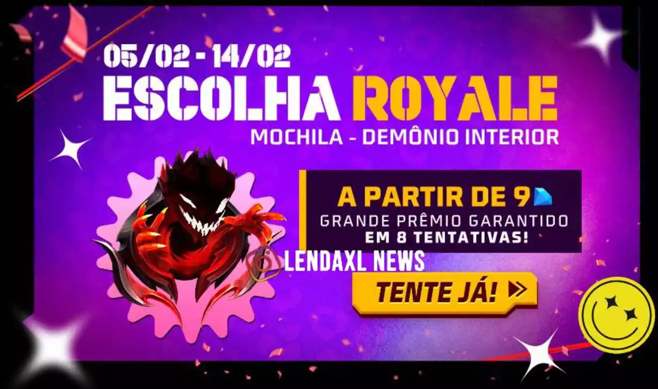 Escolha Royale Free Fire Mochila Demônio Interior
