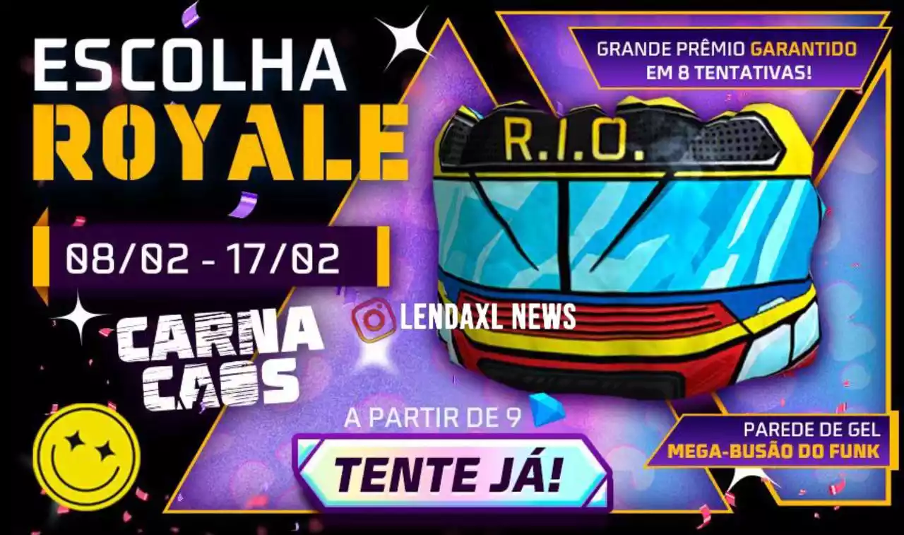 Escolha Royale Free Fire Parede de Gel Mega Busão do Funk