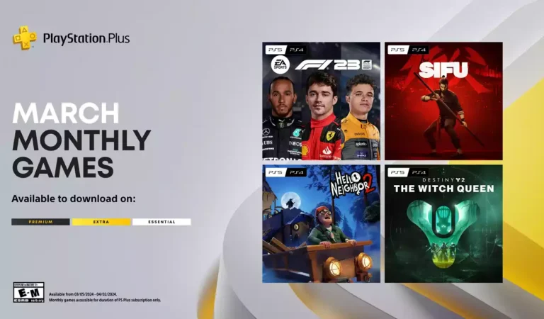 Sony revela jogos da PS Plus Essential de Março 2024