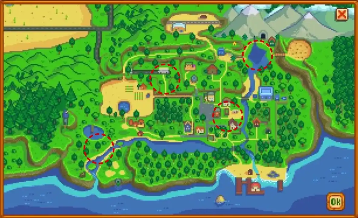 Mapa Locais Boneco Antigo Stardew Valley Mapa Locais Boneco Antigo Stardew Valley