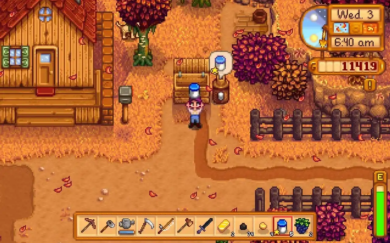bebendo maionese stardew valley Jogador com maionese no Stardew Valley