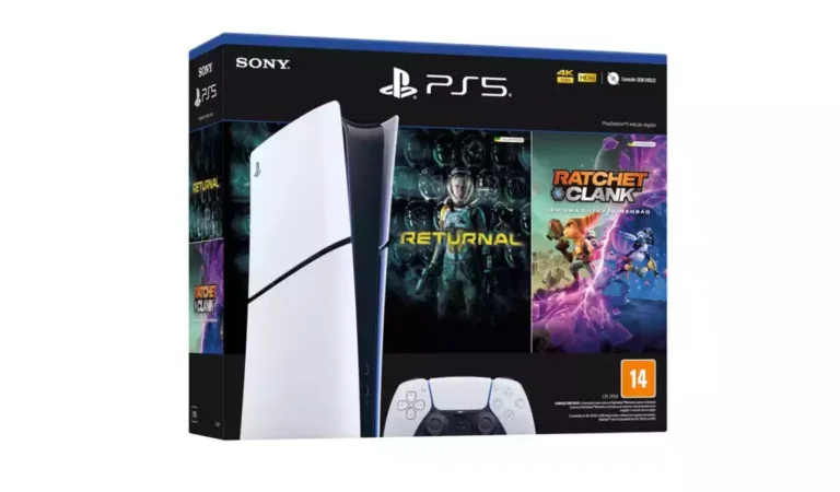 PS5 Slim Edição Digital ganha Bundle com Returnal e Ratchet & Clank