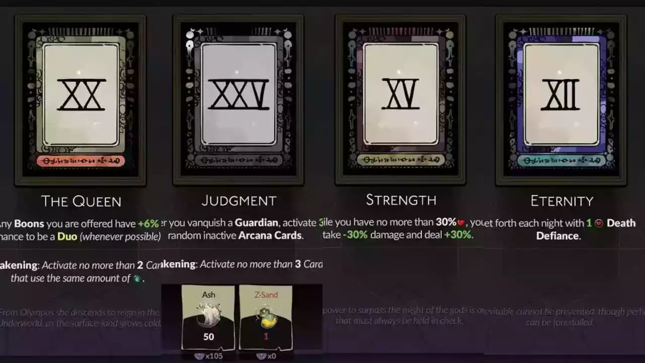 Hades 2 melhores cartas arcanas