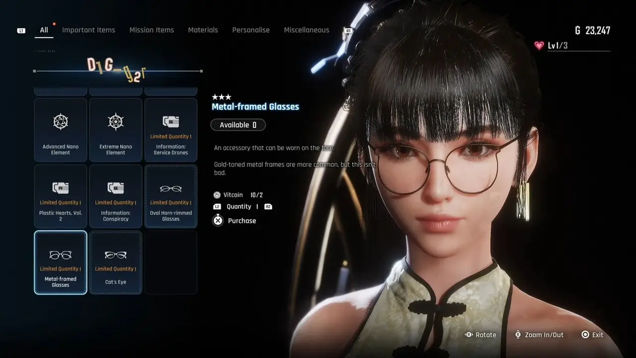 Stellar Blade outfit location Metal framed glasses