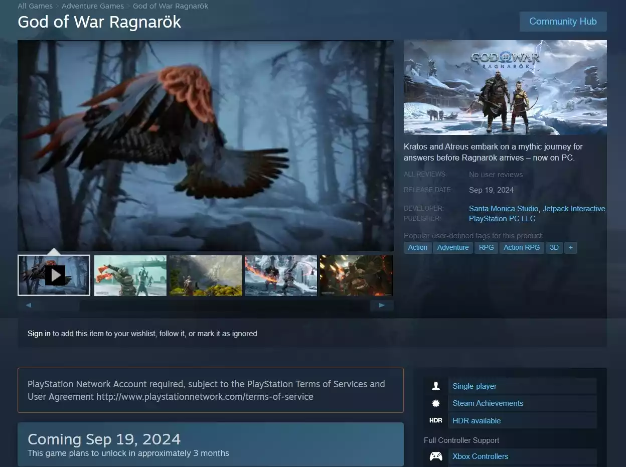 Versões de God of War Ragnarok e Until Dawn para PC exigirão contas PSN