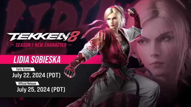 Lidia Sobieska de Tekken 8 será lançada em 22 de julho para os proprietários do Passe de Personagem Ano 1, e em 25 de julho para todos