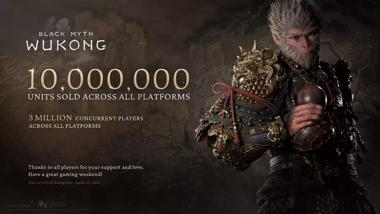 Com apenas três dias Black Myth Wukong já vendeu mais de 10 milhões de unidades