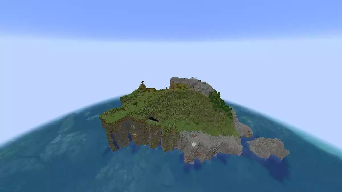 Ilha remota e inclinada Seed Minecraft