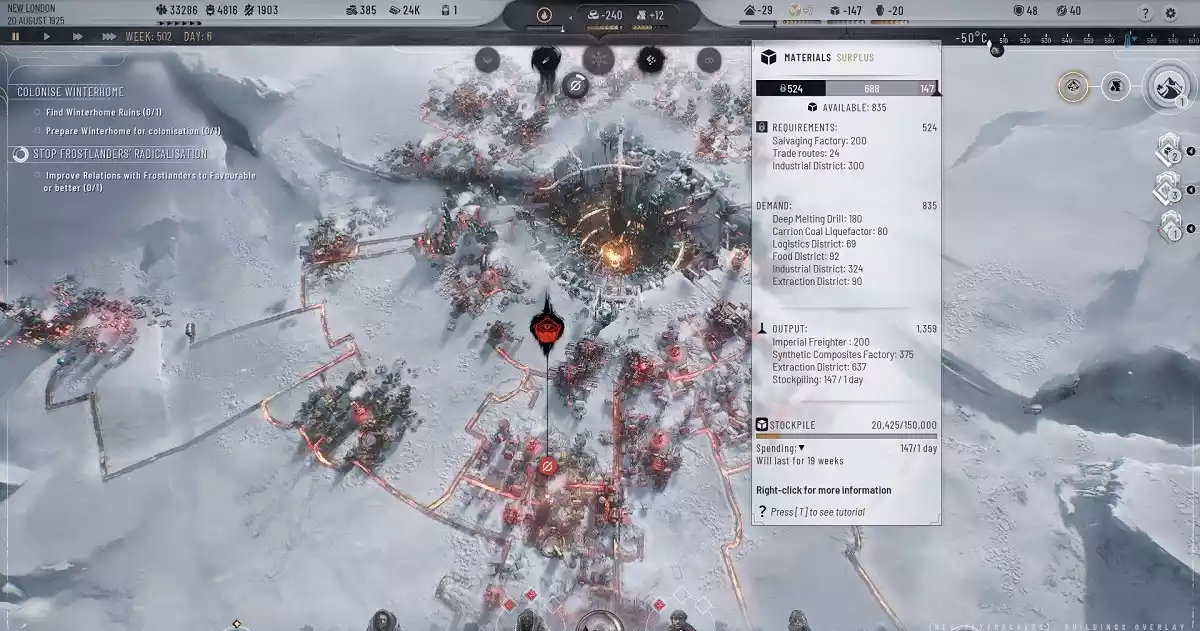 A escassez faz parte do jogo Frostpunk 2