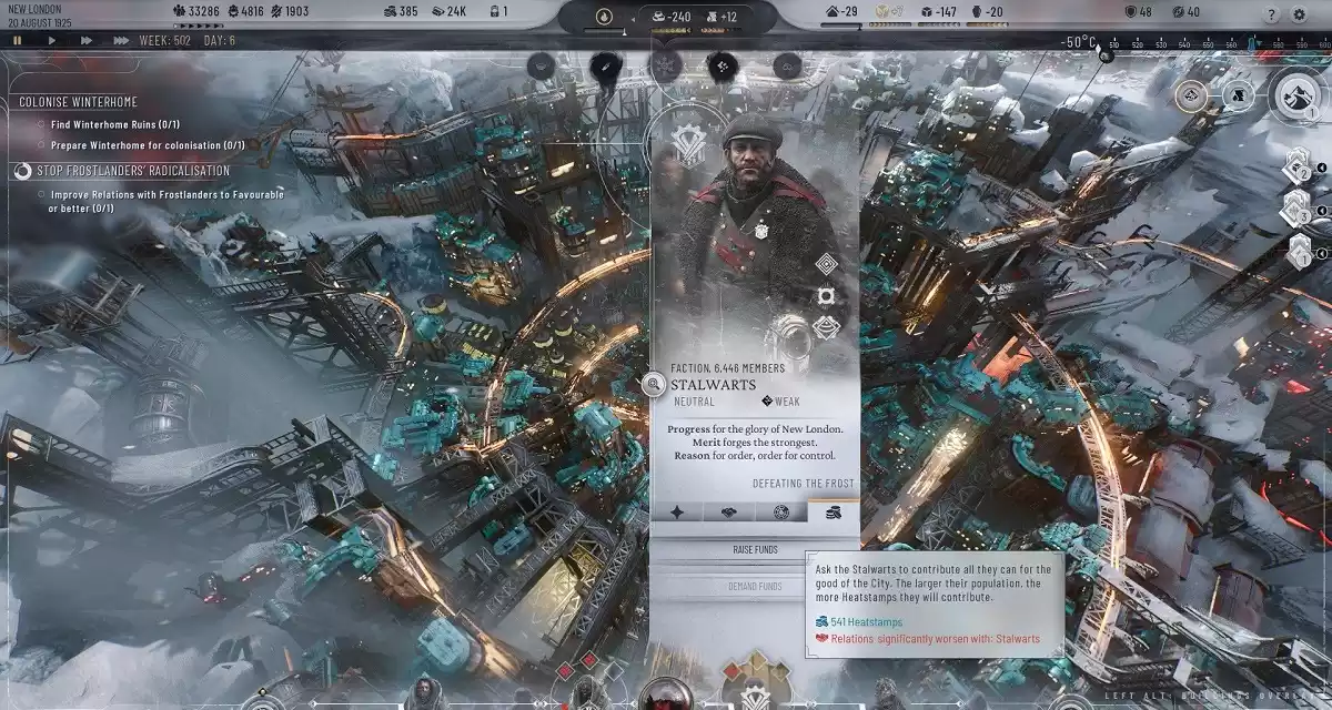 Arrecadar fundos de comunidades Frostpunk 2