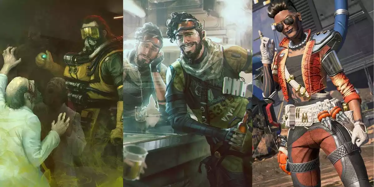 Caustic, Mirage, Mad Maggie Apex Legends