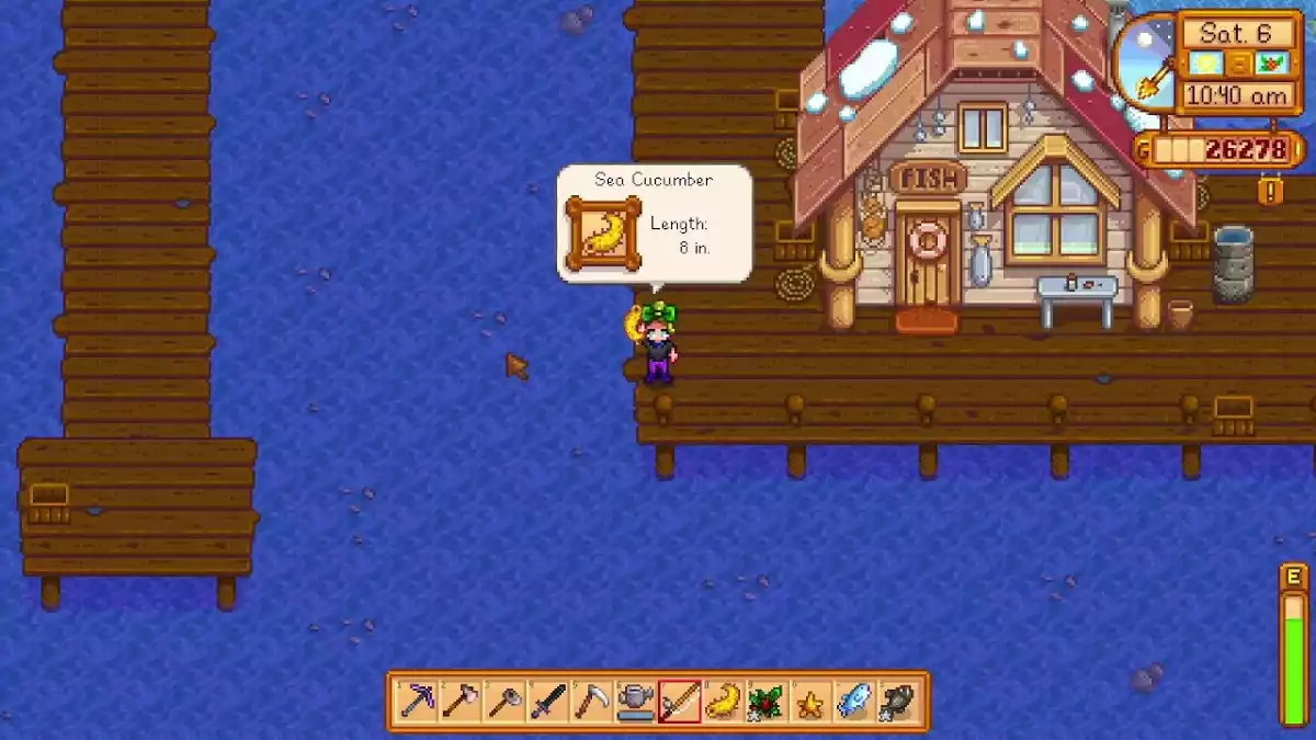 Como usar um pepino do mar em Stardew Valley