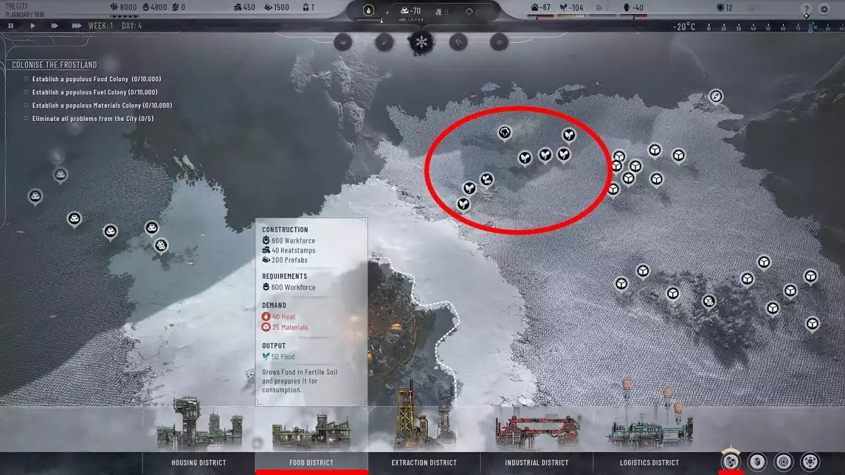 Distrito Alimentar Frostpunk 2