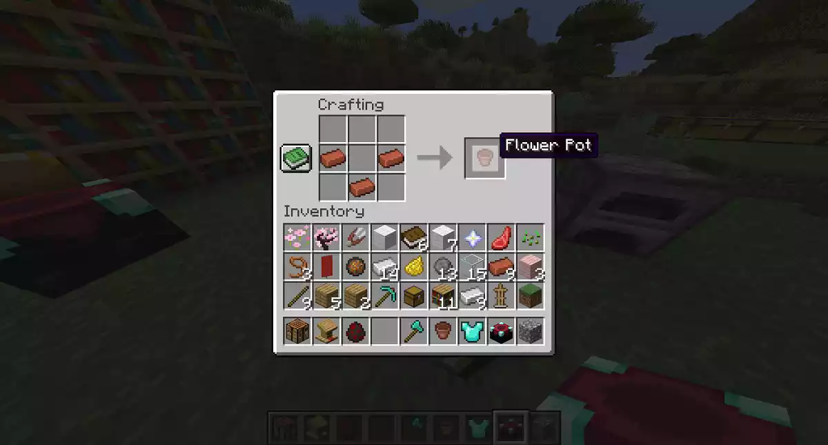 Fazendo um vaso de flores no Minecraft 1