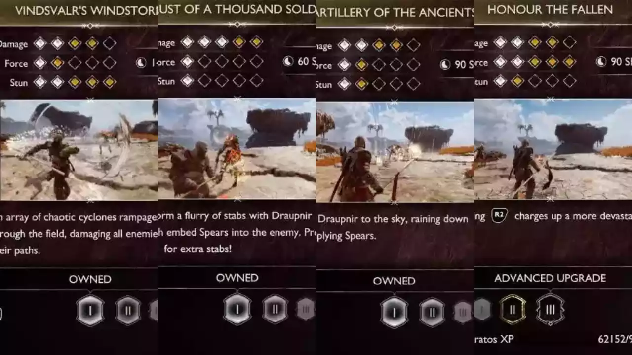 God of War Ragnarok Melhores Ataques Rúnicos da Lança Draupnir