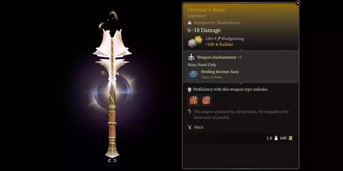 Maça dos Devotos (Devotee's Mace) Arma Baldurs Gate 3