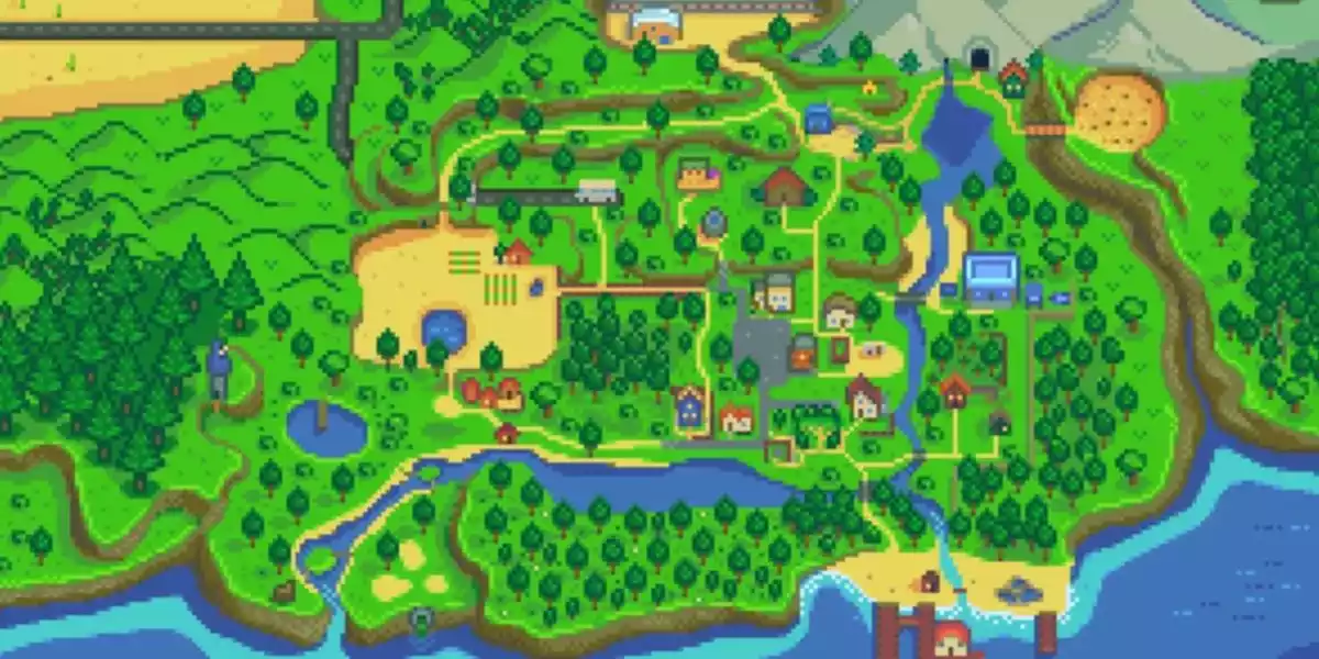 Mapa Cidade Pelicano Stardew Valley