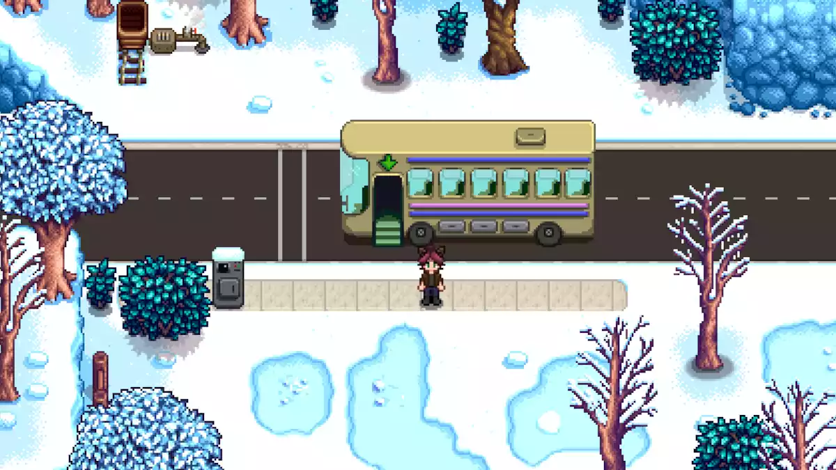 Parada de Onibus Misterio do Inverno Stardew valley