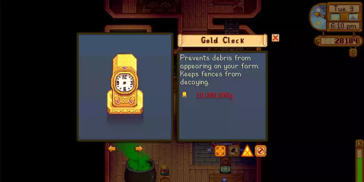 Relógio de Ouro Stardew Valley