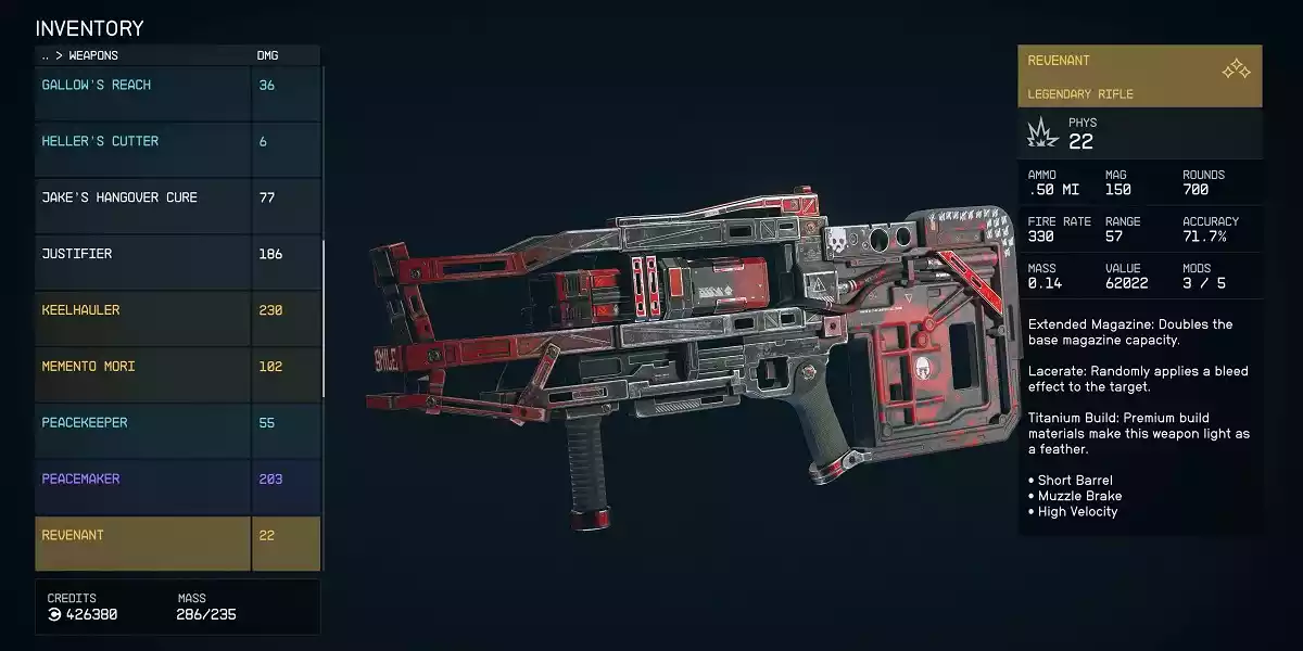 Revenant (Rifle) Melhores Armas Starfield