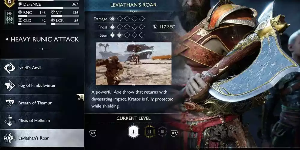 Rugido do Leviatã Ataque Runico machado Leviata God of War Ragnarok