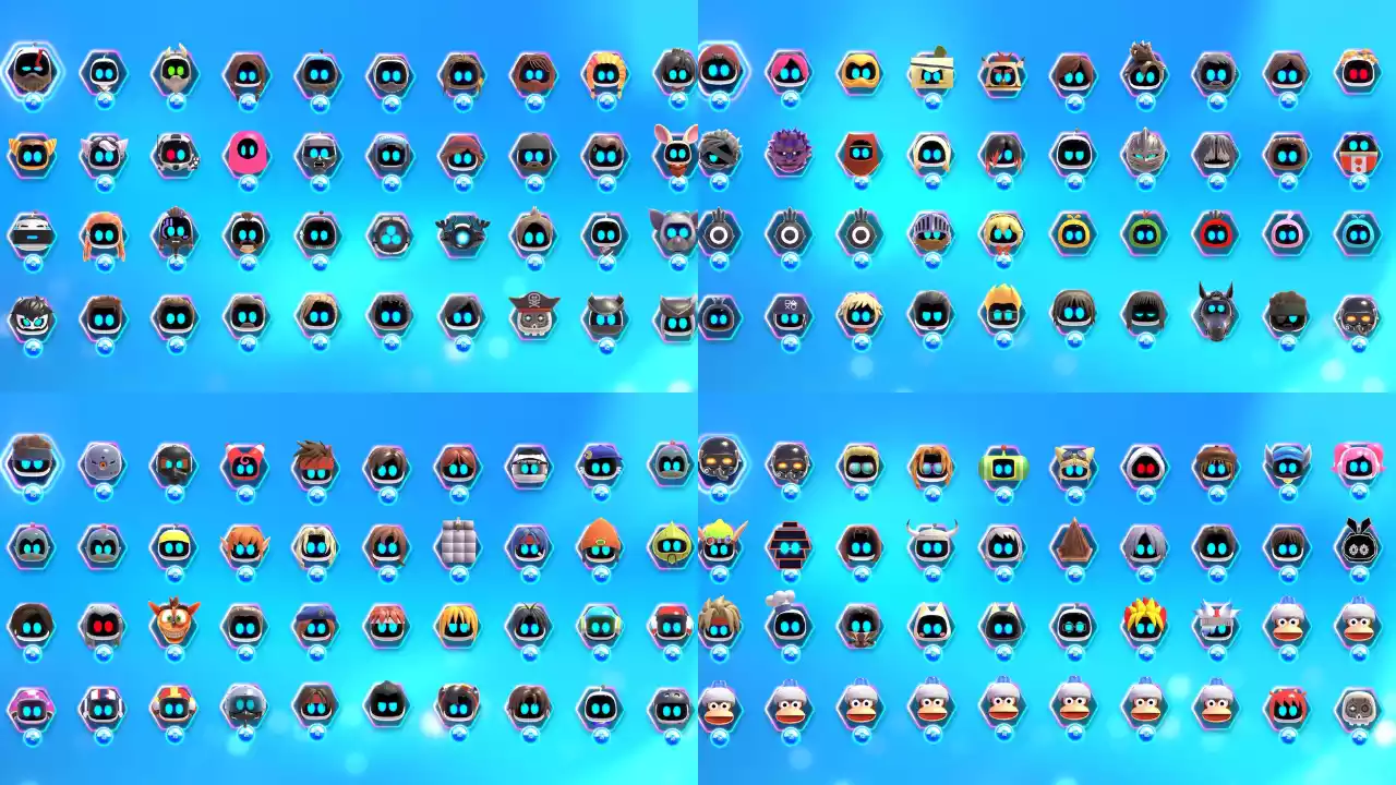 astro bot todos personagens cameo bots