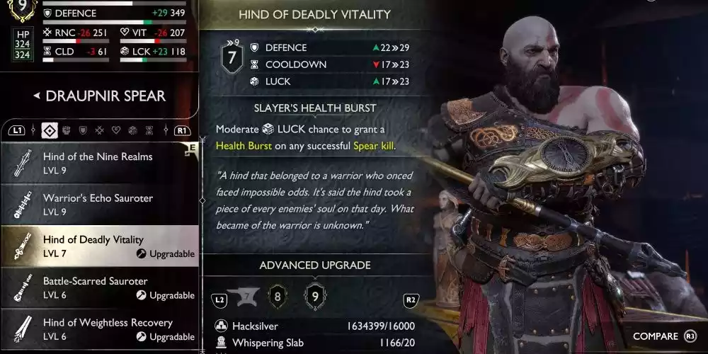 god of war ragnarok draupnir spear hind of deadly vitality2