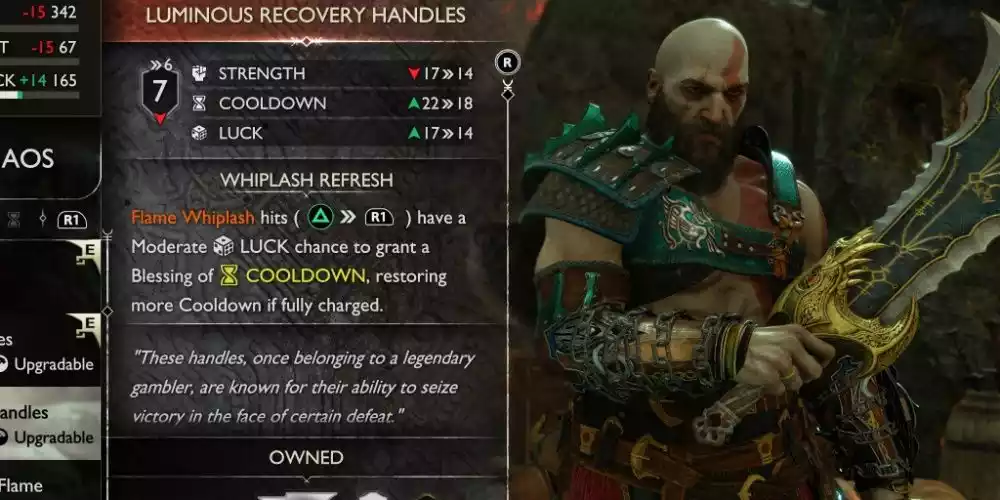 luminous recovery handles laminas dos caos god of war ragnarok